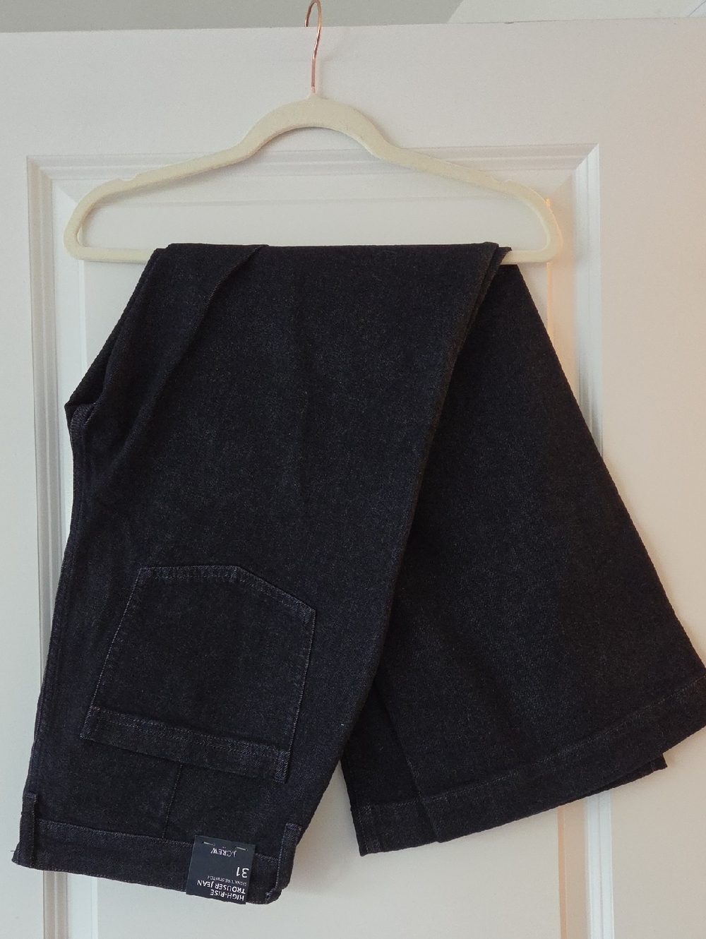 J. Crew Dark Navy High-Rise Trouser Jean
